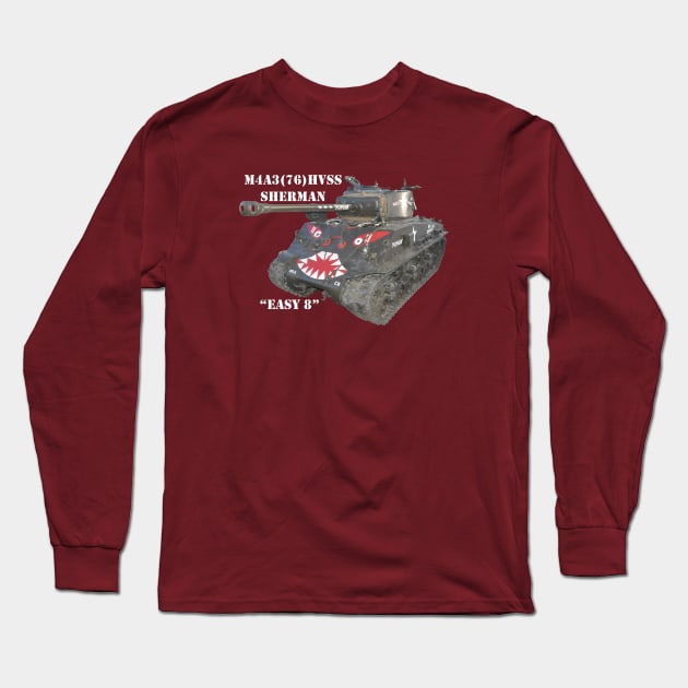 M4A3E8 Sherman Tank w/face decoration Long Sleeve T-Shirt by Toadman's Tank Pictures Shop